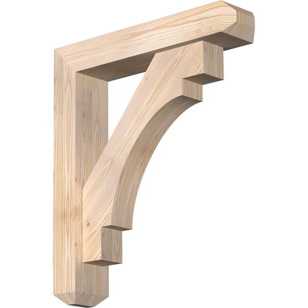 Ekena Millwork Merced Craftsman Smooth Bracket w/ Offset Brace, Douglas Fir, 5 1/2"W x 26"D x 30"H BKT0604X26X30MRC04SDF - main